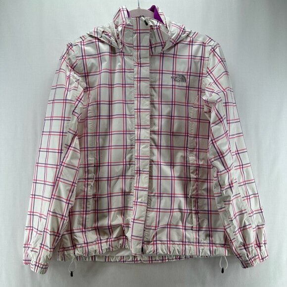 The North Face Jacket Womens Sz M Venture Rain Hyvent Full Zip White/Pink/Purple - Picture 1 of 13